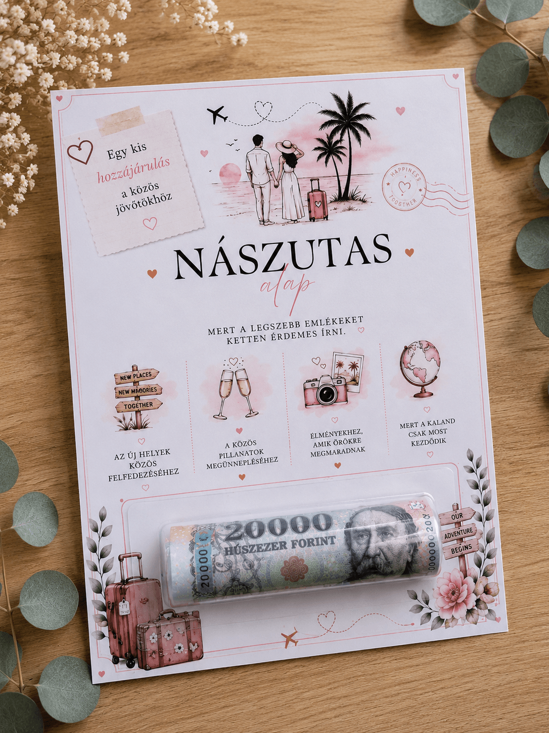 Esküvői pénzátadó – Nászutas alap | Kreatív nászajándék