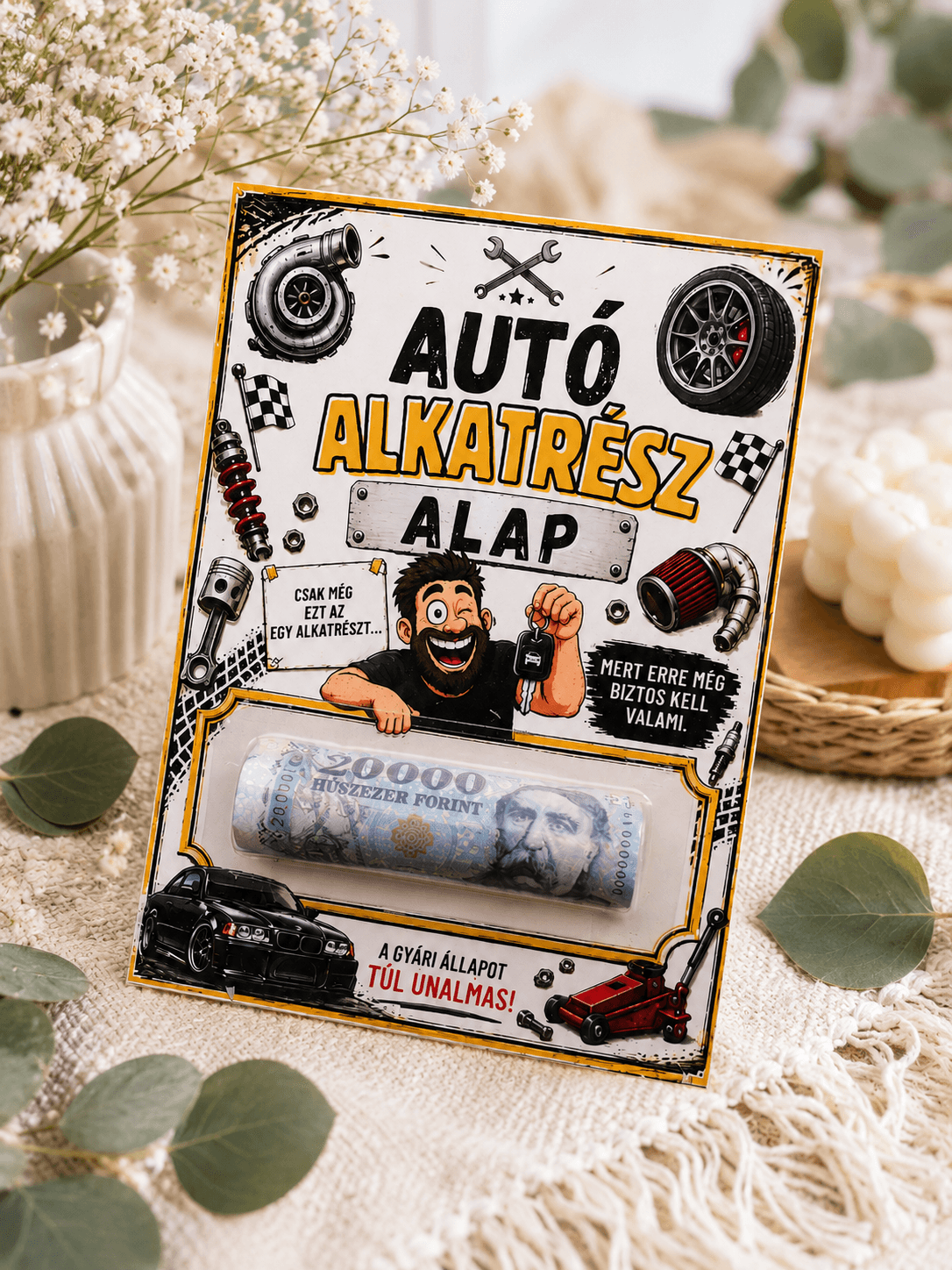Autó Alkatrész Alap – Vicces pénzátadó autórajongóknak