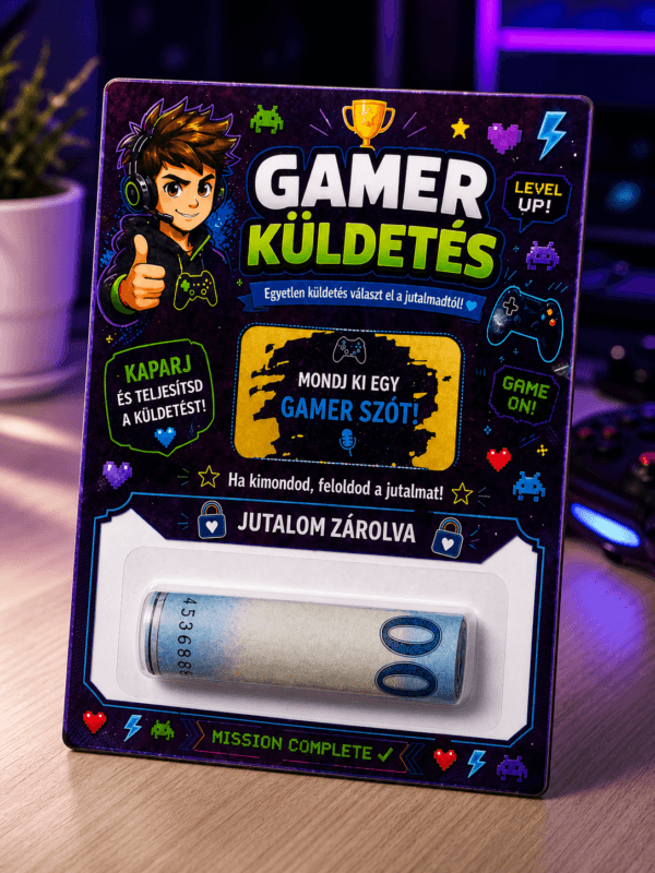 Fiús pénzátadó ajándék – Gamer meglepetés