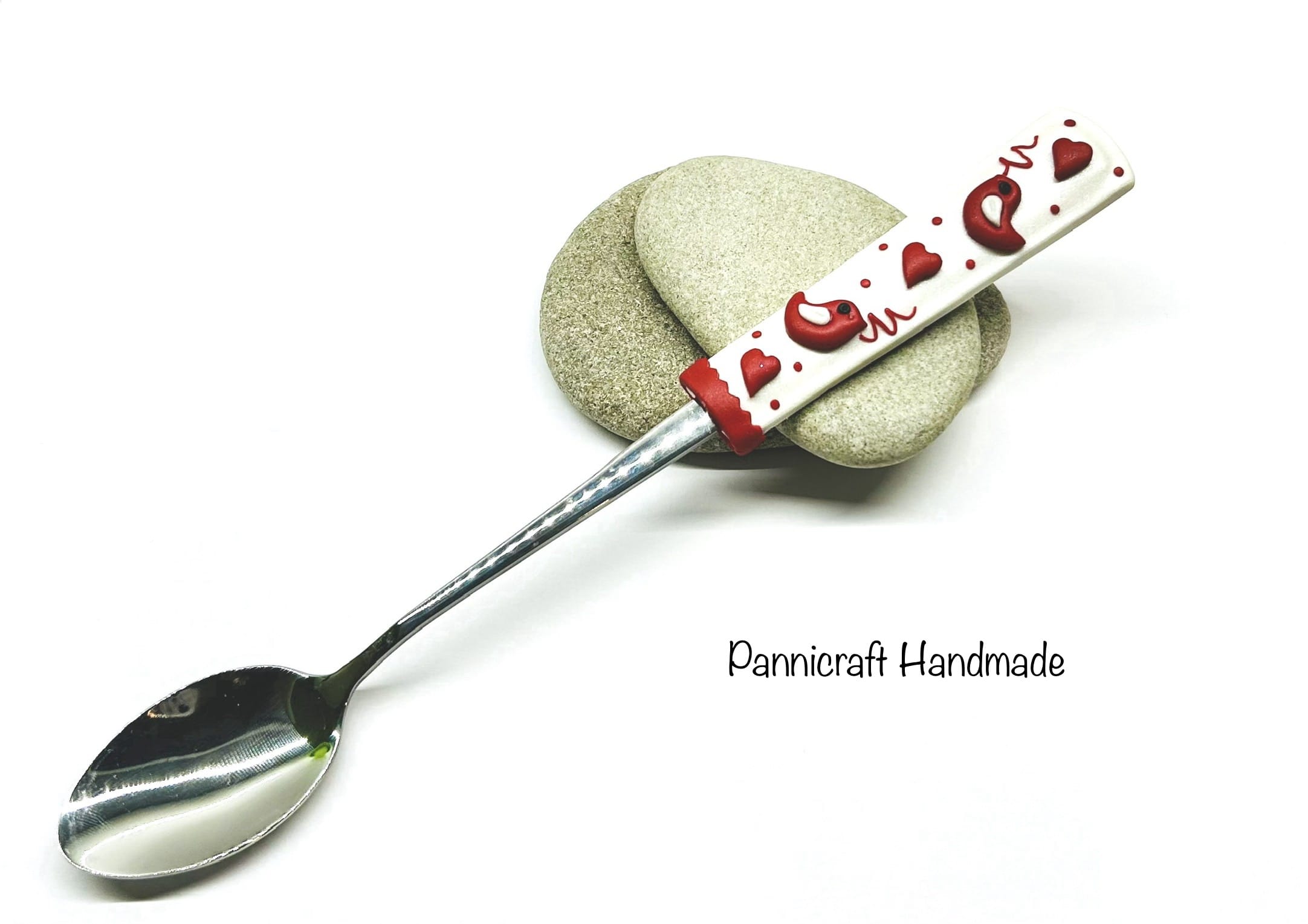 Szerelmes madárkás latte kanál