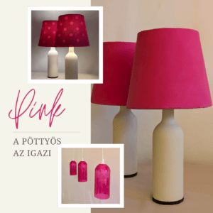 Pink, pöttyös üveg búra PULT világításhoz