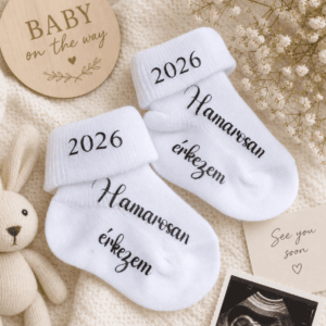 Hamarosan érkezem – Baba bejelentő zokni