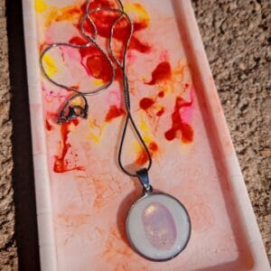 Egyetlen Érintés ujjlenyomat medál fehér rózsaszín