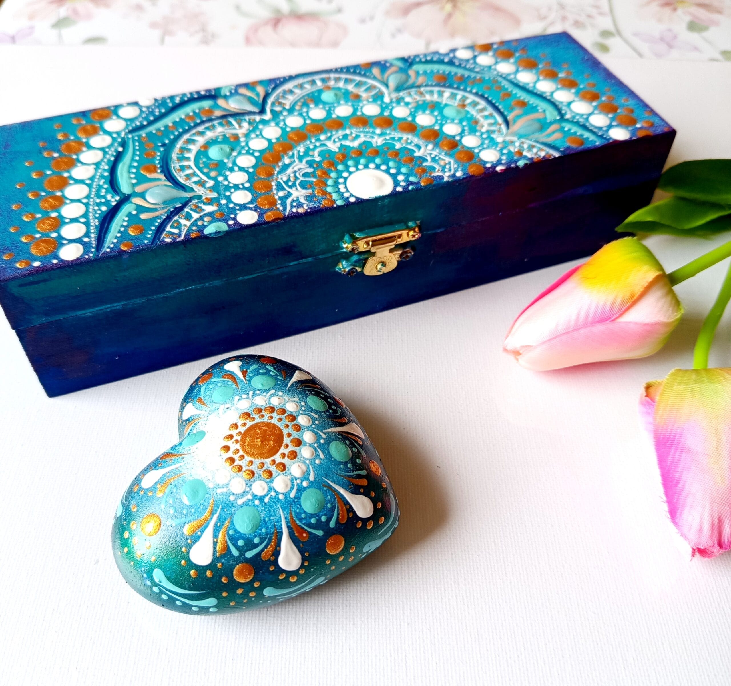 Mandala fa tolltartó doboz