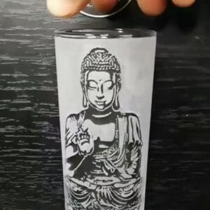 Buddha mintás üveg pohár