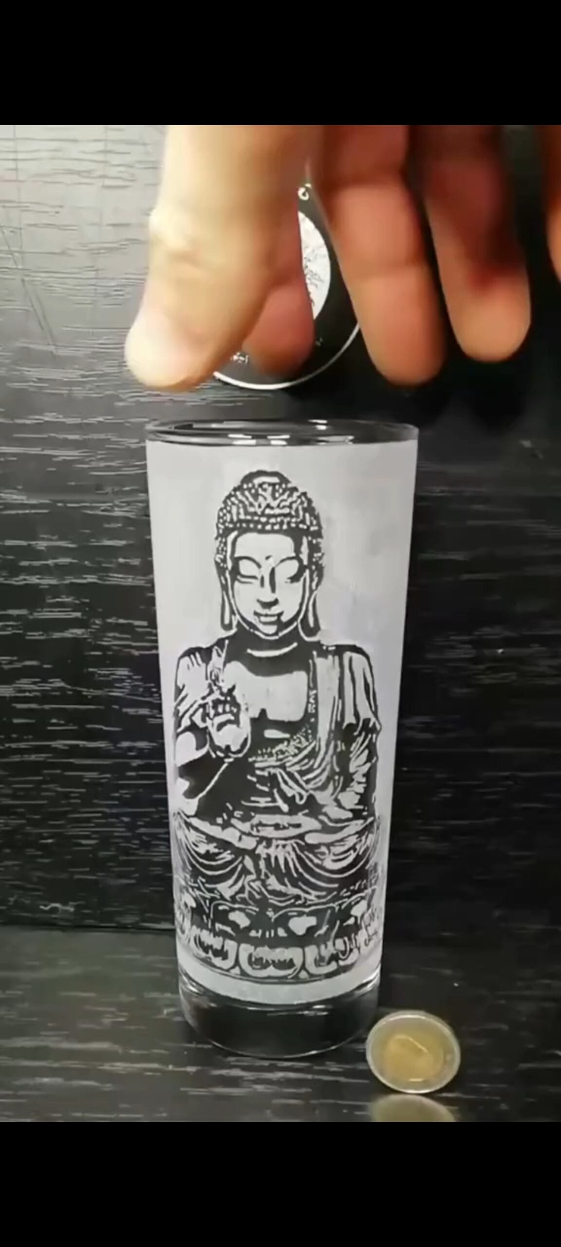 Buddha mintás üveg pohár
