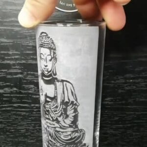 Buddha mintás üveg pohár