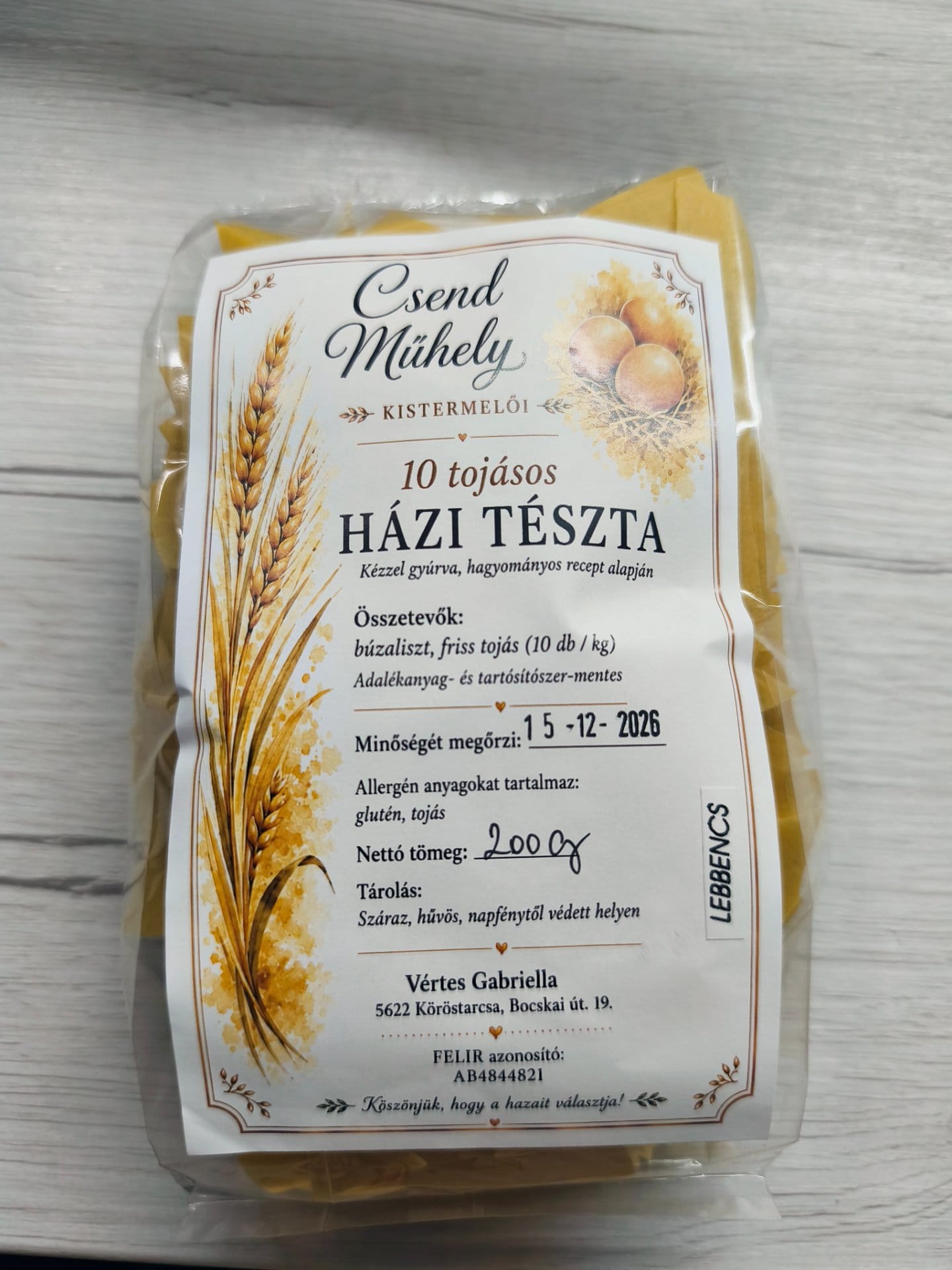 10 tojásost házi tészta/Lebbencs