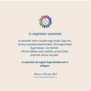 Végtelen szeretet – egyedi kézműves képeslap inspirációs üzenettel