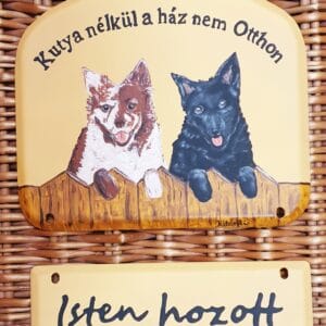 Kutyusos, dupla üdvözlőtábla