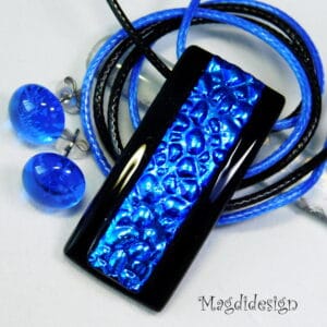 Kék piramisok dichroic üveg ékszerszett
