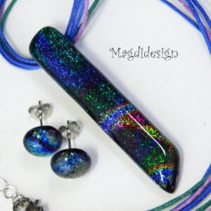 Szivárványos csillogás dichroic üvegékszer szett