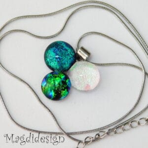 Dichroic bogyós üvegékszer nyaklánc