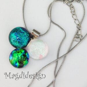 Dichroic bogyós üvegékszer nyaklánc