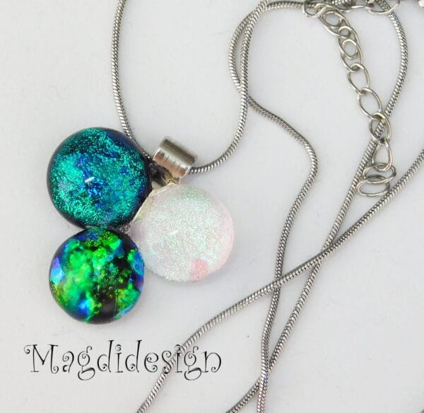 Dichroic bogyós üvegékszer nyaklánc