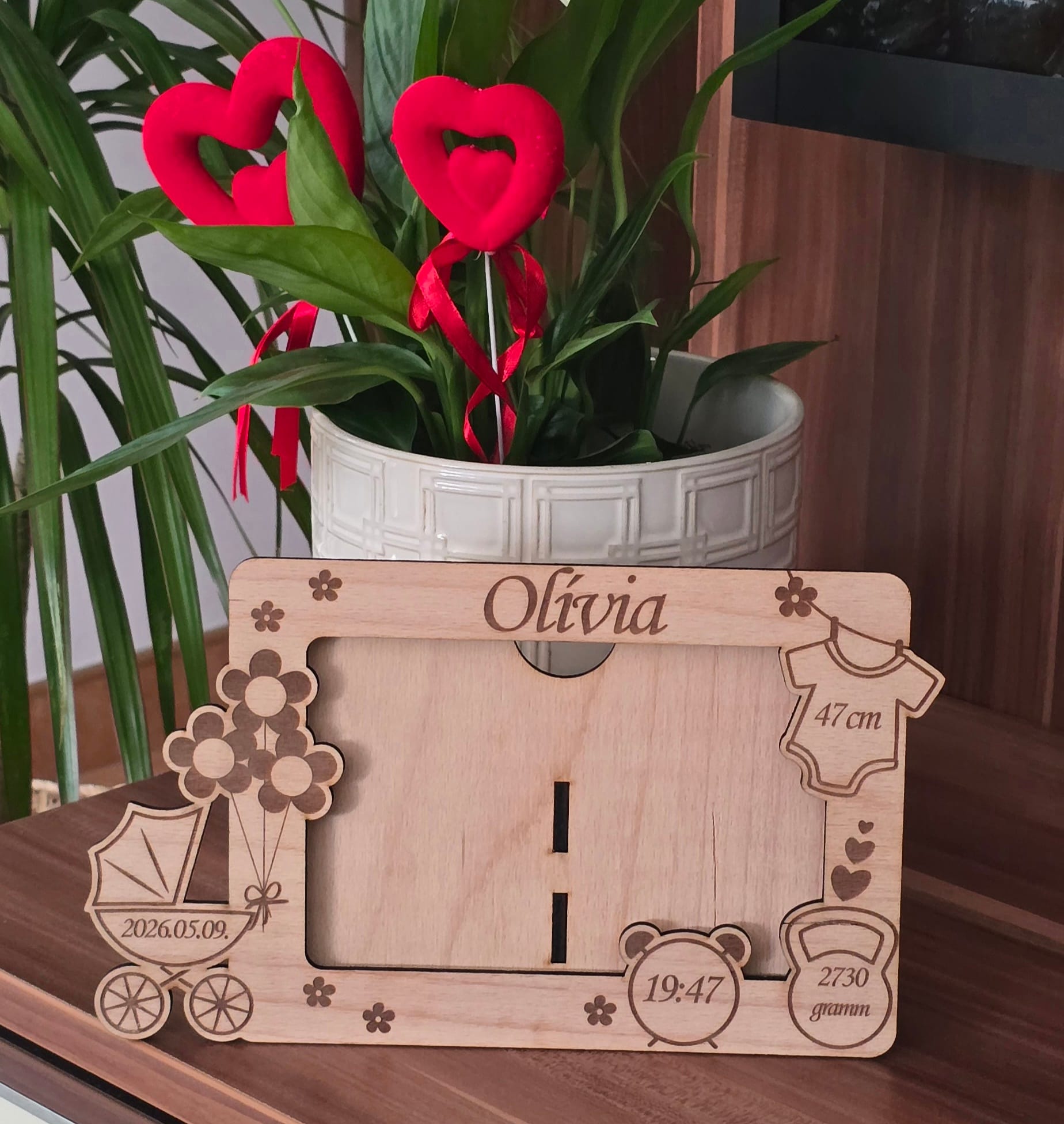 Baba fotókeret születési adatokkal – kisfiús vagy kislányos