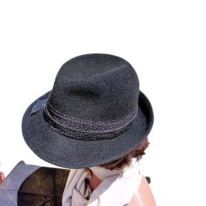 Trilby kalap / női / fekete gyapjú
