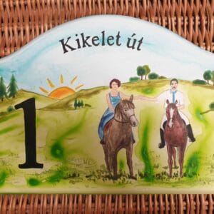Illusztrációs házszám A4 méretben, kézzel festett