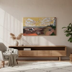 Kortárs, szürrealista, figuratív semiabsztrakt festmény