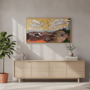 Kortárs, szürrealista, figuratív semiabsztrakt festmény