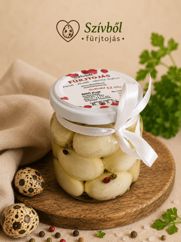 Natúr pácolt-füstölt fürjtojás 12db/üveg