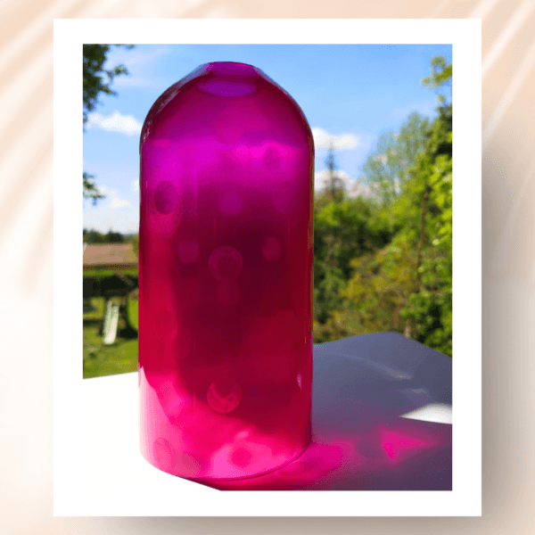 Pink, pöttyös üveg búra PULT világításhoz