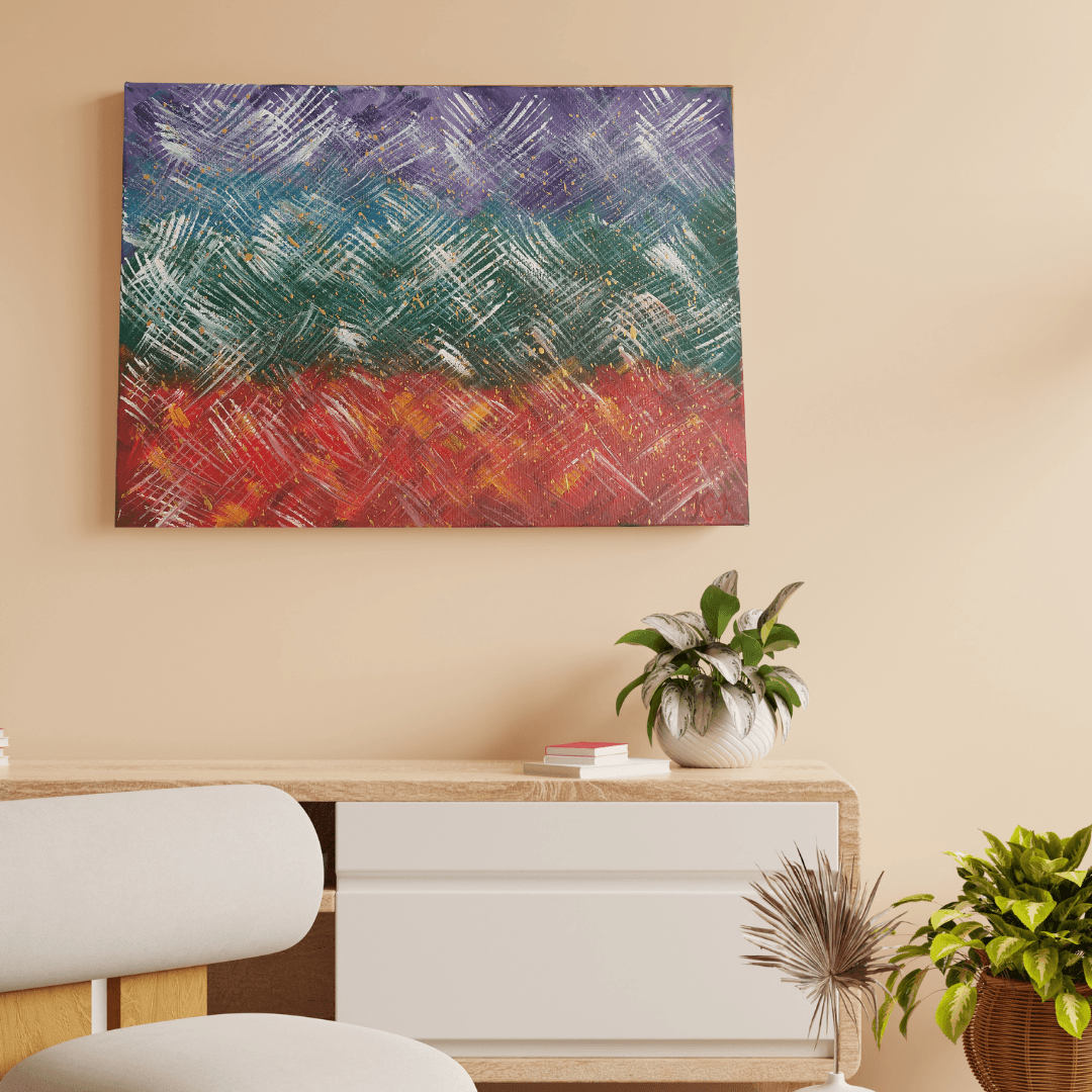 A csakrák tánca- harmónia 50x70cm akril festmény