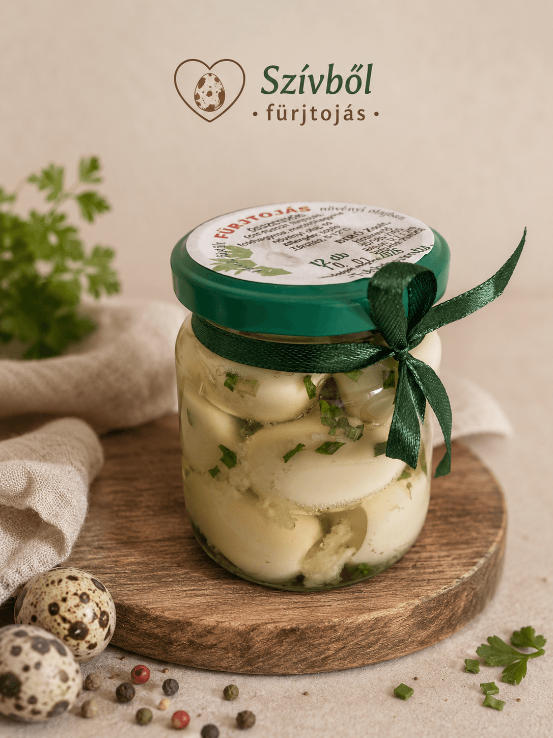Fokhagymás pácolt-füstölt fürjtojás 12db