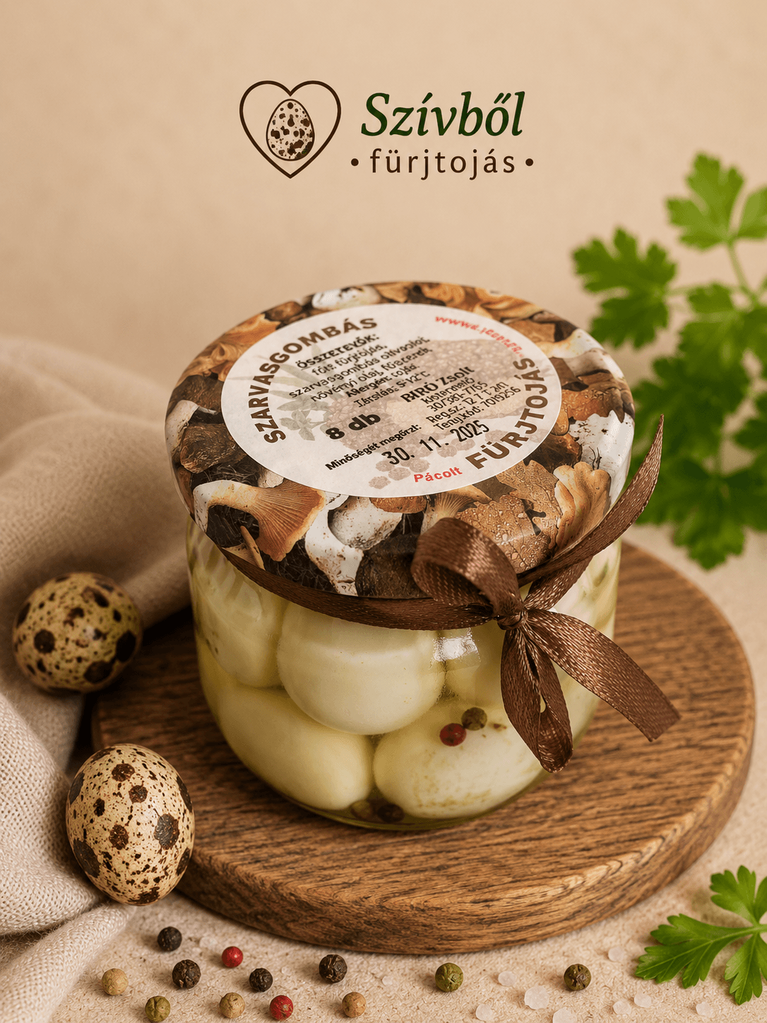 Szarvasgombás pácolt fürjtojás 8db/ü