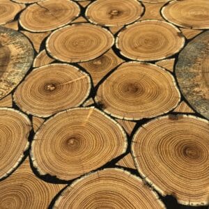 Epoxy-fa karika design kisasztal
