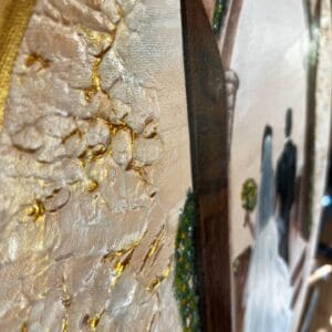 Kortárs romantikus, realisztikus jellegű modern, dekoratív festmény