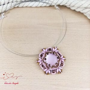 Lila-bronz Hercegnő nyaklánc fülbevaló szett