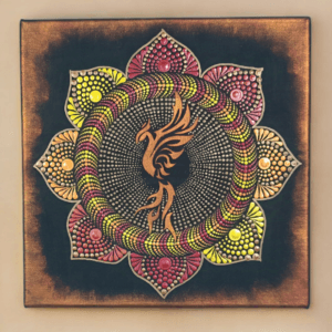 Főnixmadár pontozott mandala