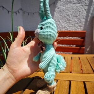 Horgolt Topi nyuszi (vízzöld)