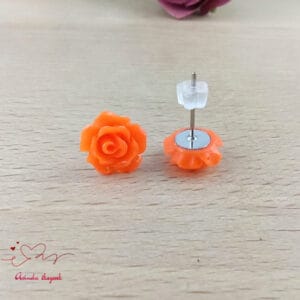 Narancs rózsás fülbevaló 10 mm