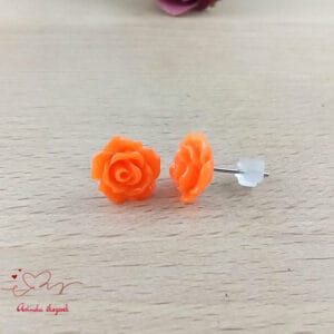 Narancs rózsás fülbevaló 10 mm