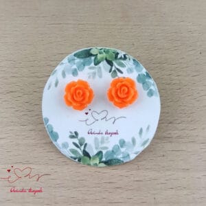 Narancs rózsás fülbevaló 10 mm