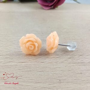 Körte rózsás fülbevaló 10 mm