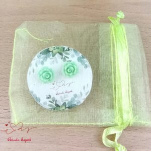 Menta rózsás fülbevaló 10 mm