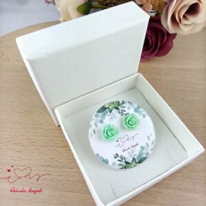 Menta rózsás fülbevaló 10 mm