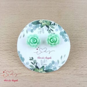 Menta rózsás fülbevaló 10 mm