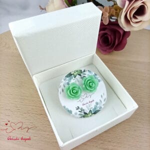 Menta rózsás fülbevaló 14 mm