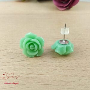 Menta rózsás fülbevaló 14 mm