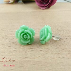 Menta rózsás fülbevaló 14 mm
