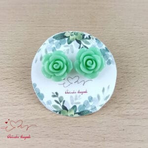 Menta rózsás fülbevaló 14 mm