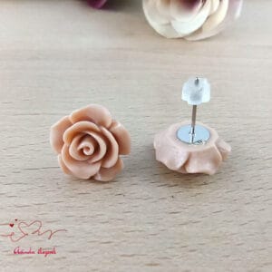 Púder rózsás fülbevaló 14 mm