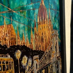 Budapest emlékei a Dunában-üvegfestmény