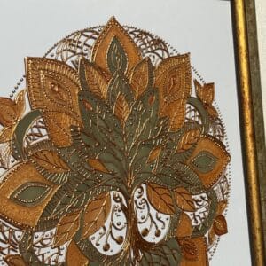 Arany mandala – A harmónia virága – üvegfestmény