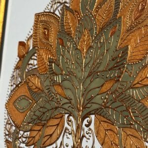 Arany mandala – A harmónia virága – üvegfestmény