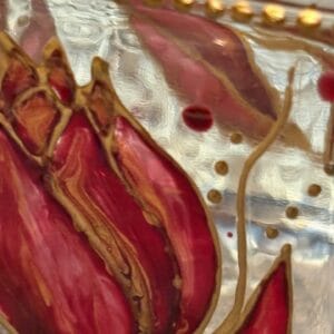 Kézzel festett üveg mécsestartó – Tulipán kollekció – bordó